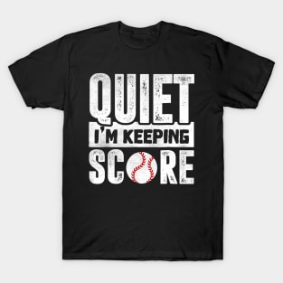 Quiet Im Keeping Score Scorekeeper Tee Funny Softball T-Shirt